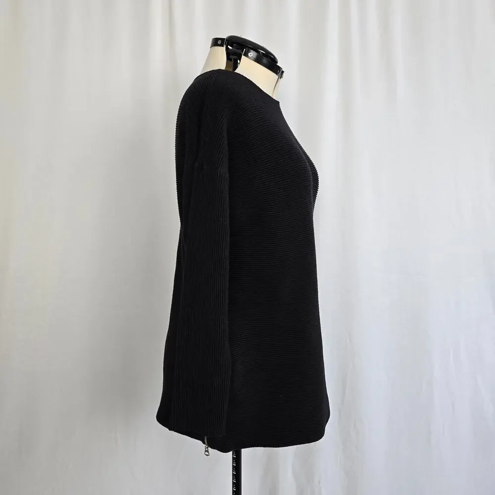 Ophelia Roe Sweater Women's XL Black Side Zipper Accent